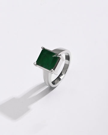 Sleek Emerald (Panna) Ring – 925 Silver - #1200N4 Sq - Myra