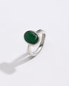 Velvet Hue Emerald (Panna) Ring – 925 Silver - #1201B - Myra