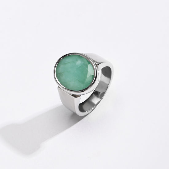 Certified Emerald (Panna) Ring – 925 Silver - #1224B - Myra