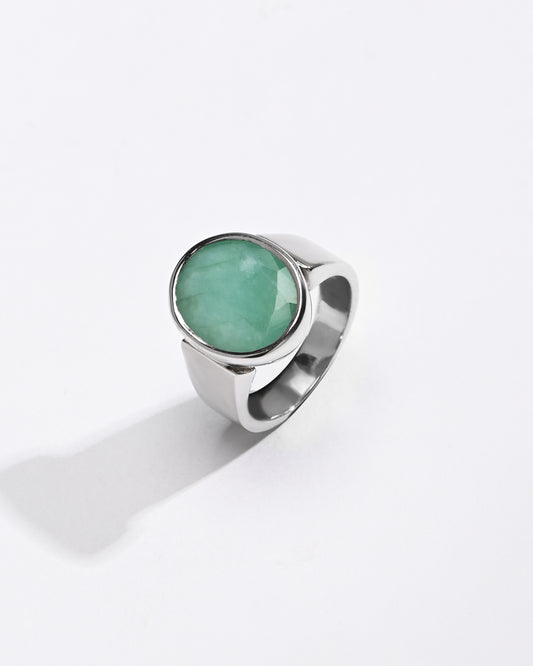 Certified Emerald (Panna) Ring â€“ 925 Silver - #1224B - Myra