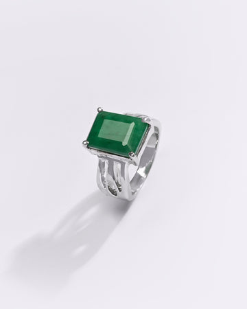 Premium EMERALD (PANNA) Ring in 925 Silver - #1244N4 - Myra