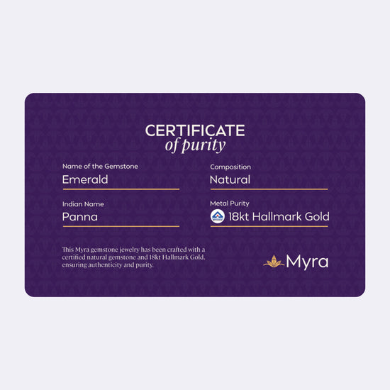 Certificate of Purity of Emerald in 18K Hallmark Gold