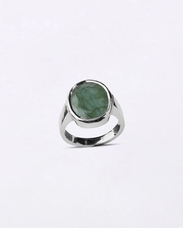 Natural Emerald (Panna) Ring in 925 Silver - Shakti