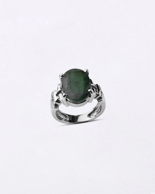 Exotic Emerald (Panna) Ring in 925 Silver - Urja