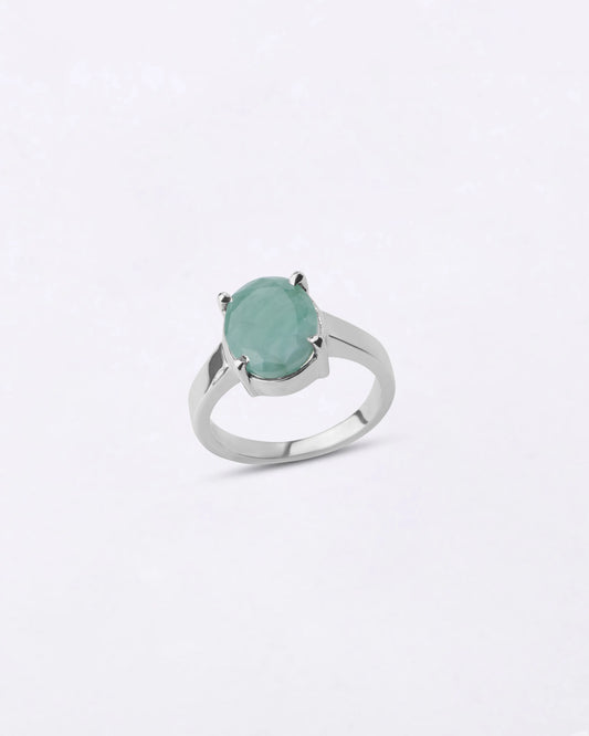 Natural Emerald (Panna) Ring in 925 Silver - Urja