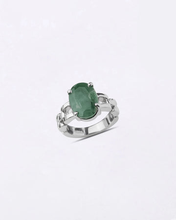 Rolex Emerald (Panna) Ring in 925 Silver - Urja