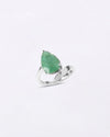 Modern Emerald (Panna) Ring in 925 Sterling Silver - Drop Delta