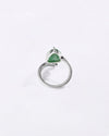 Modern Emerald (Panna) Ring in 925 Sterling Silver - Drop Delta