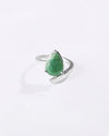 Modern Emerald (Panna) Ring in 925 Sterling Silver - Drop Delta