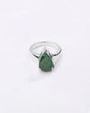 Vibrant Emerald (Panna) Ring in 925 Sterling Silver - Drop Delta