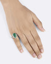 Ethereal Emerald (Panna) Ring in 925 Sterling Silver - Drop Shakti