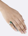Vibrant Emerald (Panna) Ring in 925 Sterling Silver - Drop Delta