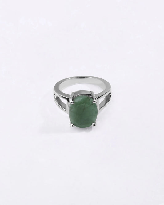 Ethereal Emerald (Panna) Ring in 925 Sterling Silver - Urja