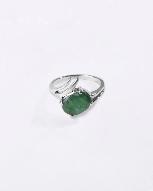 Iconic Emerald (Panna) Ring in 925 Sterling Silver - Urja