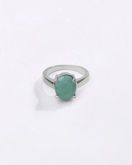 Natural Emerald (Panna) Ring in 925 Silver - Urja