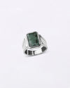 Statement Emerald (Panna) Ring in 925 Sterling Silver - Rectangular Shakti