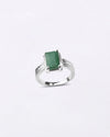 Deluxe Emerald (Panna) Ring in 925 Sterling Silver - Rectangular Urja