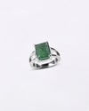 Ethereal Emerald (Panna) Ring in 925 Sterling Silver - Rectangular Urja