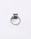 Ethereal Emerald (Panna) Ring in 925 Sterling Silver - Rectangular Urja
