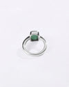 Affinity Emerald (Panna) Ring in 925 Sterling Silver - Rectangular Shakti
