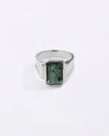 Statement Emerald (Panna) Ring in 925 Sterling Silver - Rectangular Shakti