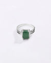 Deluxe Emerald (Panna) Ring in 925 Sterling Silver - Rectangular Urja