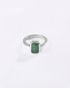 Affinity Emerald (Panna) Ring in 925 Sterling Silver - Rectangular Shakti