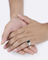 Statement Emerald (Panna) Ring in 925 Sterling Silver - Rectangular Shakti