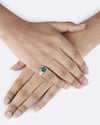Deluxe Emerald (Panna) Ring in 925 Sterling Silver - Rectangular Urja