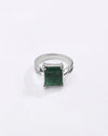 Grace Emerald (Panna) Ring in 925 Sterling Silver - Rectangular Urja