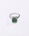 Vibrant Emerald (Panna) Ring in 925 Sterling Silver - Square Urja