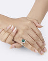 Grace Emerald (Panna) Ring in 925 Sterling Silver - Rectangular Urja