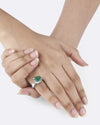 Vibrant Emerald (Panna) Ring in 925 Sterling Silver - Square Urja