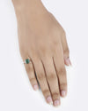 Affinity Emerald (Panna) Ring in 925 Sterling Silver - Square Urja