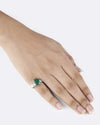Bold Emerald (Panna) Ring in 925 Sterling Silver - Urja