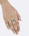 Elegant Emerald (Panna) Ring in 925 Silver - Urja