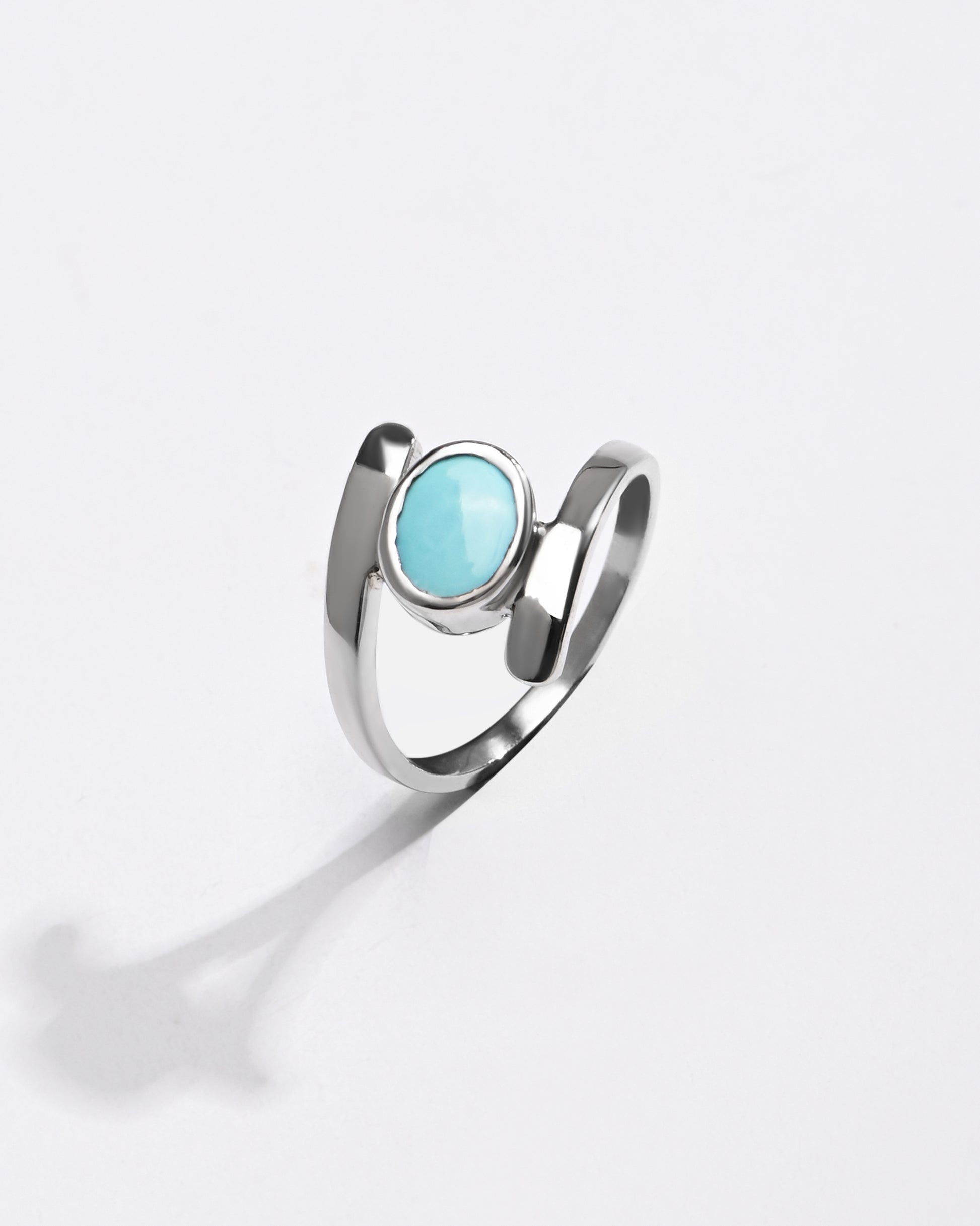 Turquoise (Firoza) Ring – 925 Silver Minimalist - #1138 - Myra