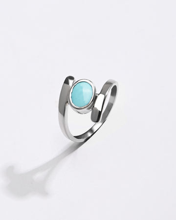 Turquoise (Firoza) Ring – 925 Silver Minimalist - #1138 - Myra