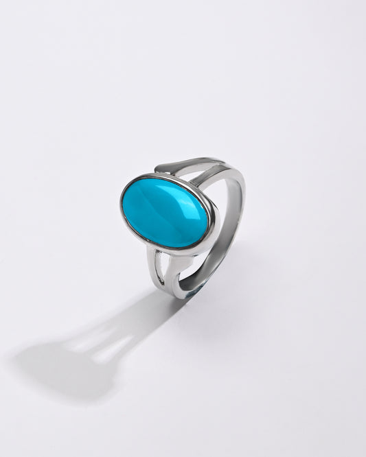Certified Turquoise (Firoza) Ring â€“ 925 Silver - #1182 - Myra