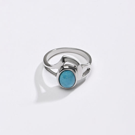 Natural Turquoise (Firoza) Ring – 925 Silver - #1192 - Myra