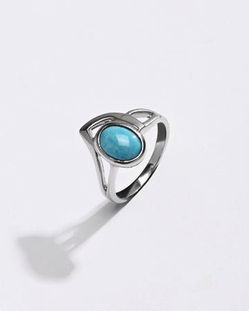Natural Turquoise (Firoza) Ring – 925 Silver - #1192 - Myra