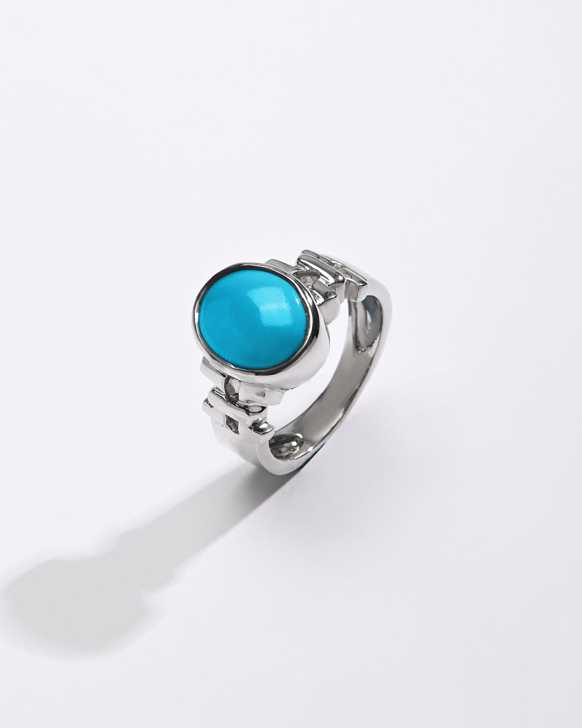 Classic Turquoise (Firoza) Ring – 925 Silver - #1199 - Myra