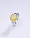 Natural Yellow Sapphire (Pukhraj) Ring in 925 Silver – #1104N4 - Myra