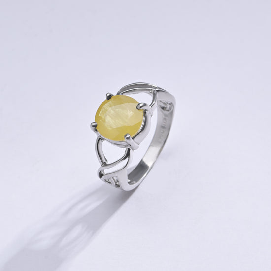 Genuine Yellow Sapphire Gemstone Ring from Myra Gems