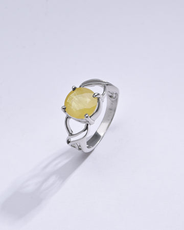 Genuine Yellow Sapphire Gemstone Ring from Myra Gems