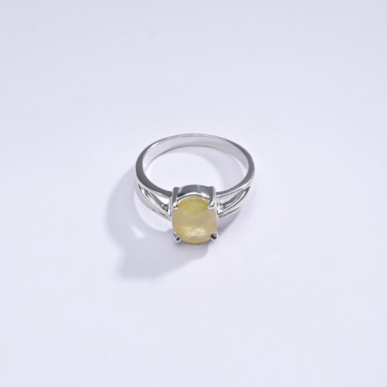 Authentic Yellow Sapphire (Pukhraj) Ring in 925 Silver - #1242N4 - Myra