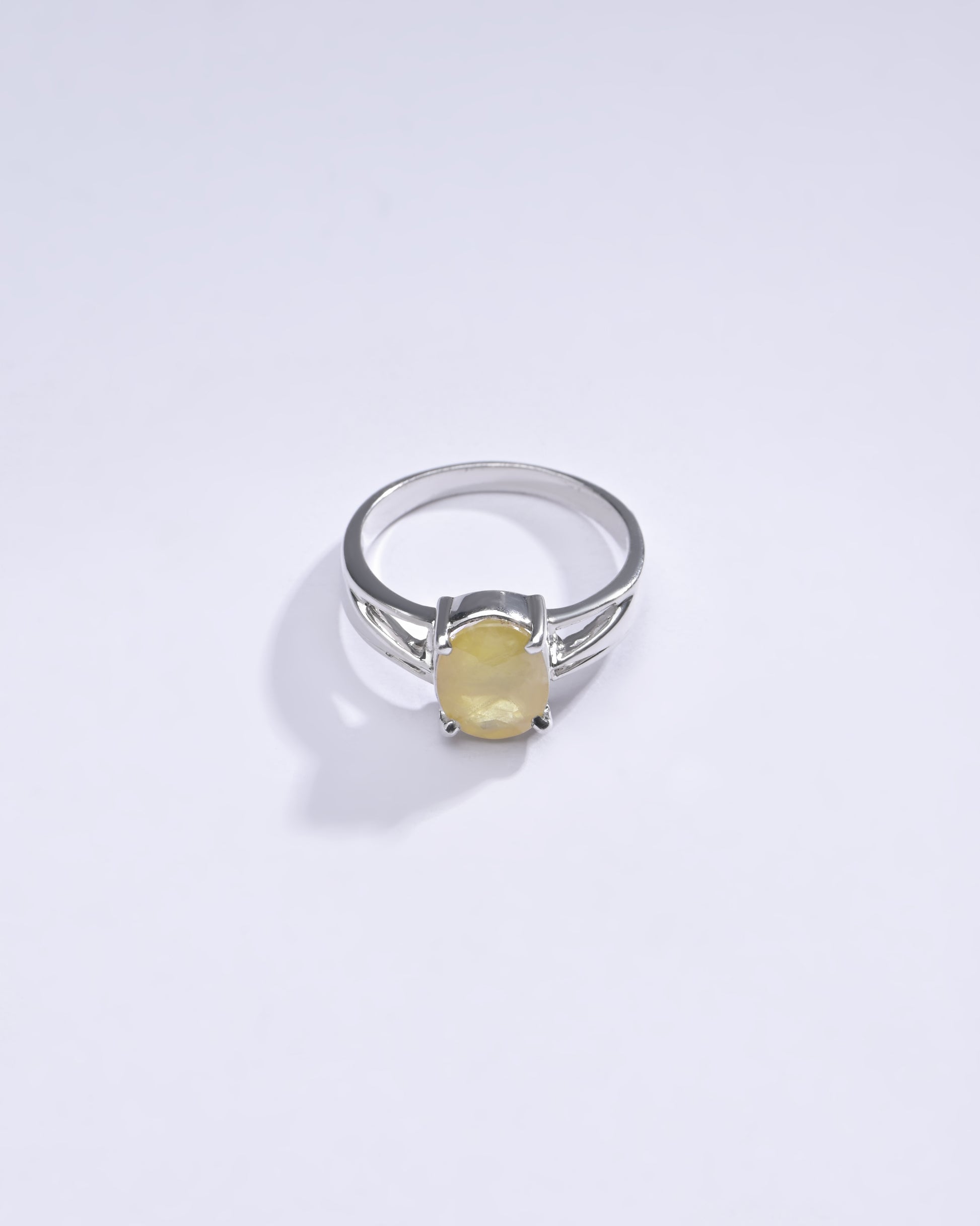 Authentic Yellow Sapphire (Pukhraj) Ring in 925 Silver - #1242N4 - Myra