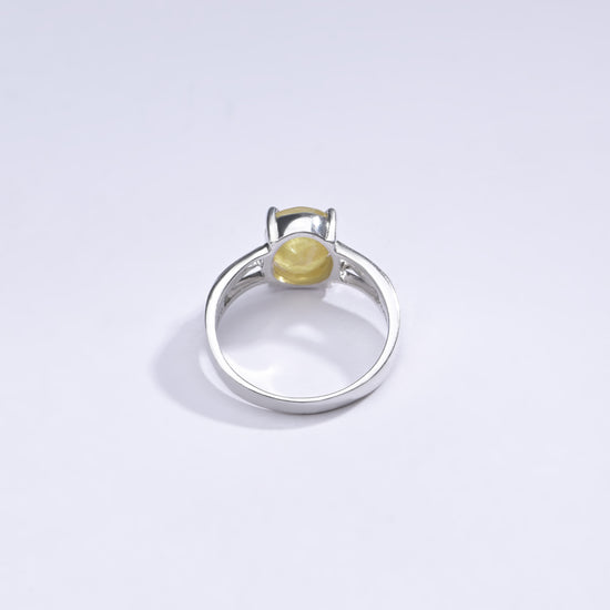 Authentic Yellow Sapphire (Pukhraj) Ring in 925 Silver - #1242N4 - Myra