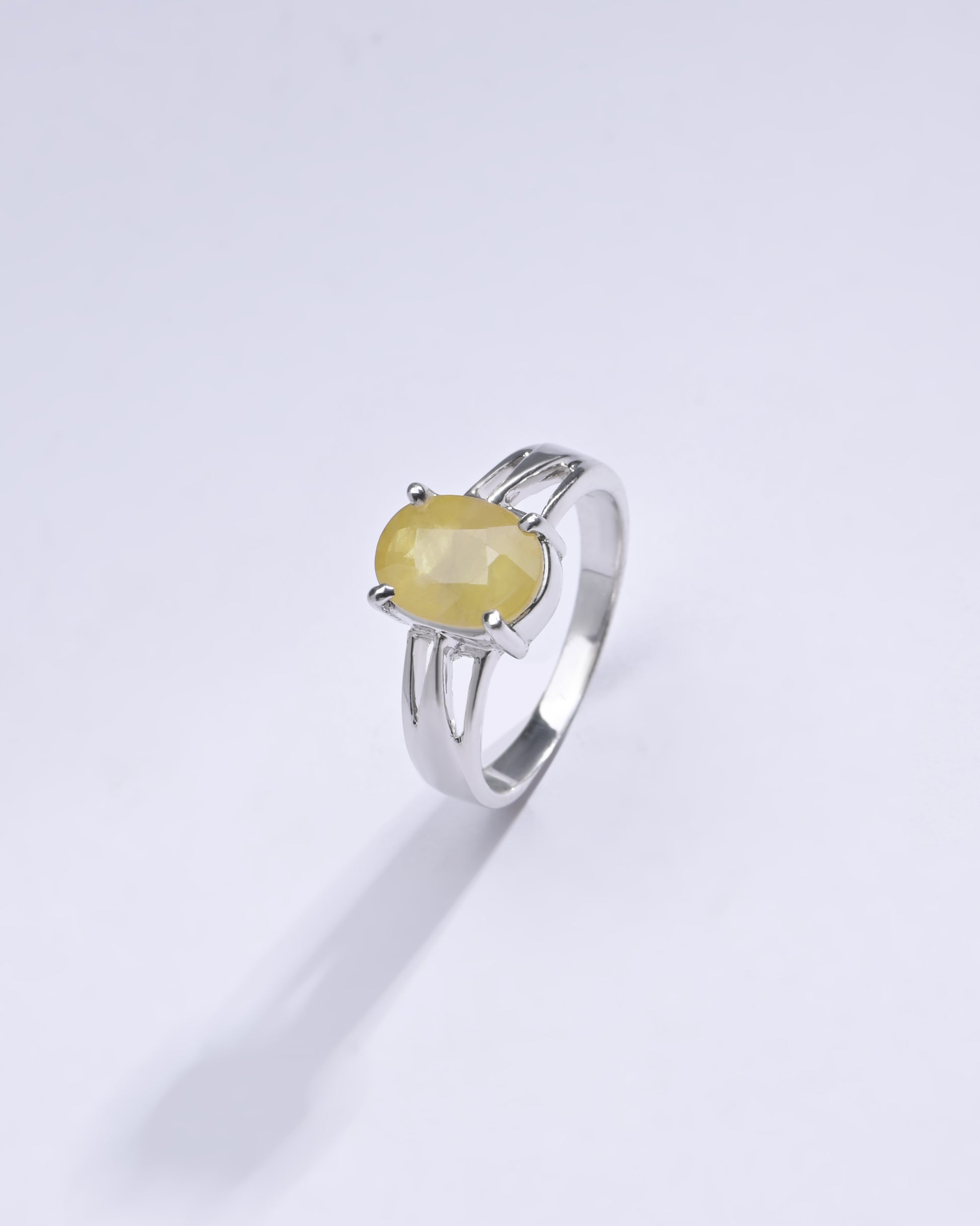 Authentic Yellow Sapphire (Pukhraj) Ring in 925 Silver - #1242N4 - Myra