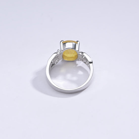 Royal Yellow Sapphire Stone Silver Ring from Myra Gems